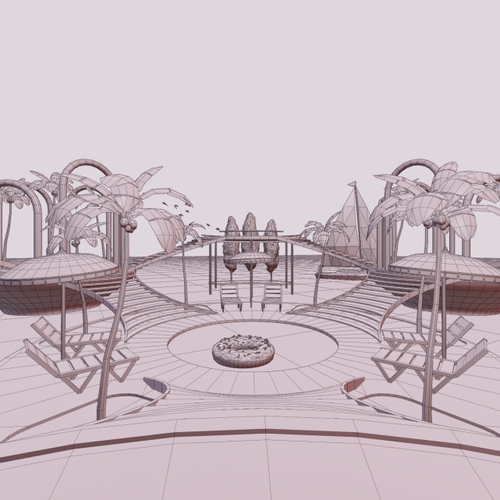 Dollhouse render 02 wireframe