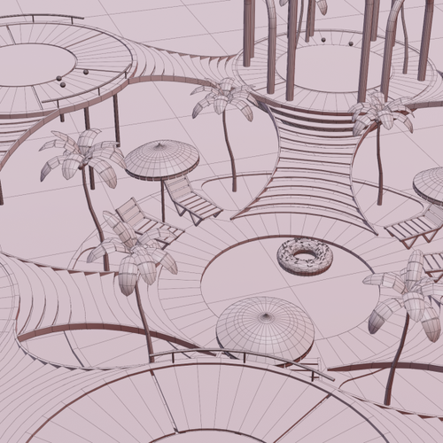 Dollhouse render 03 wireframe