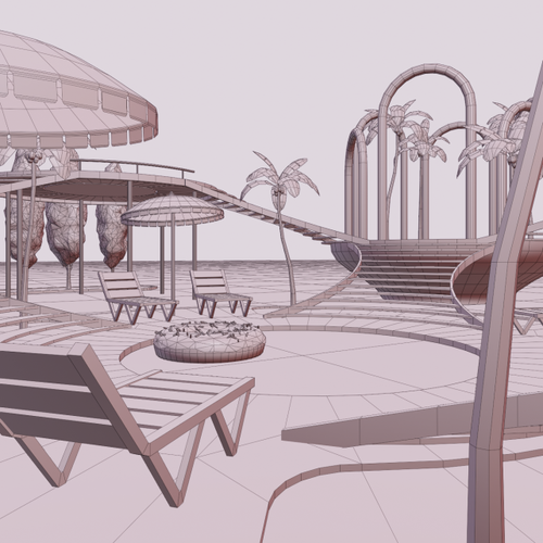 Dollhouse render 05 wireframe