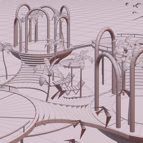 Dollhouse render 06 wireframe