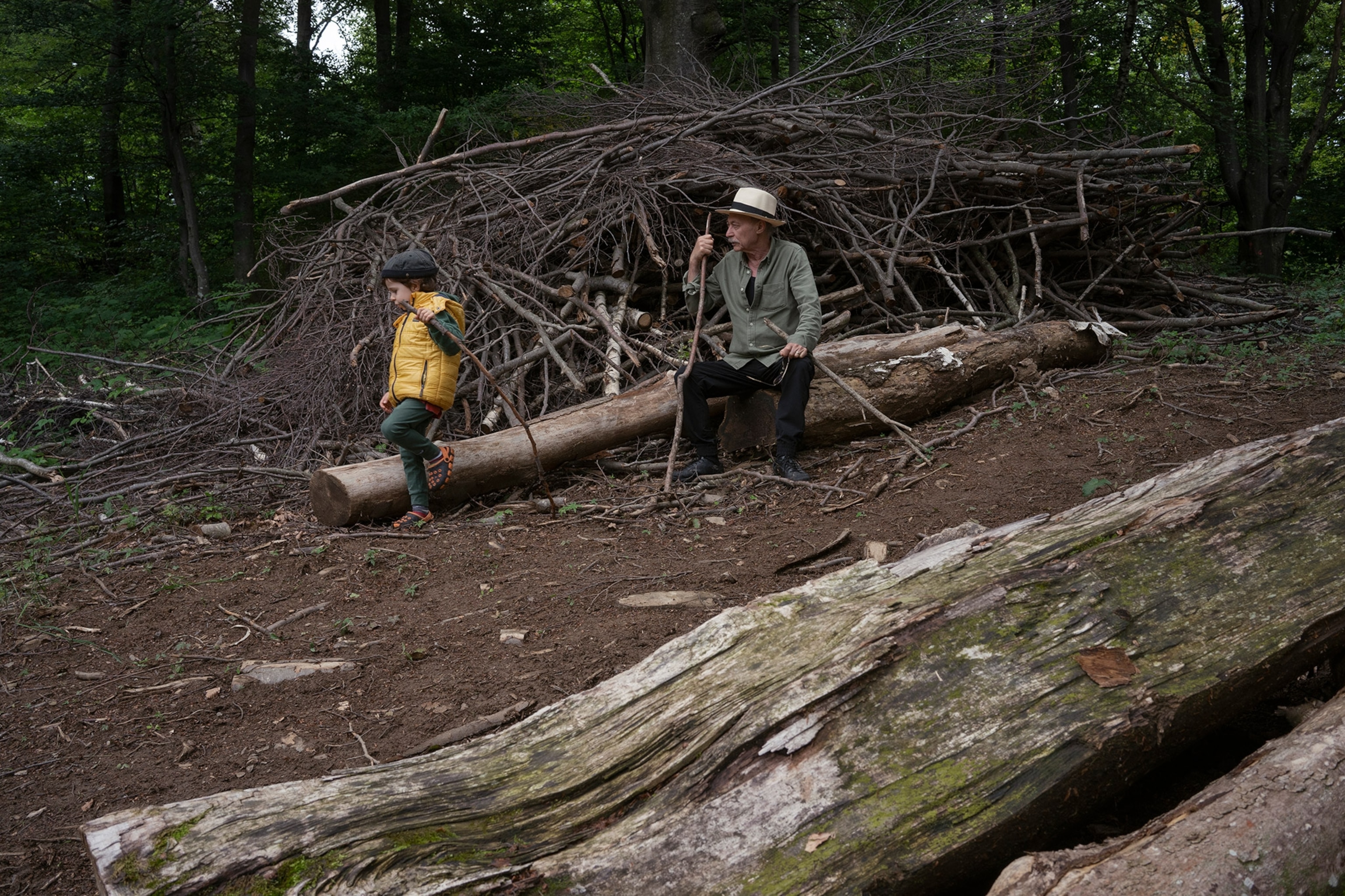 Andrea Frazzetta, father and son walking through forest, National Geographic 2020