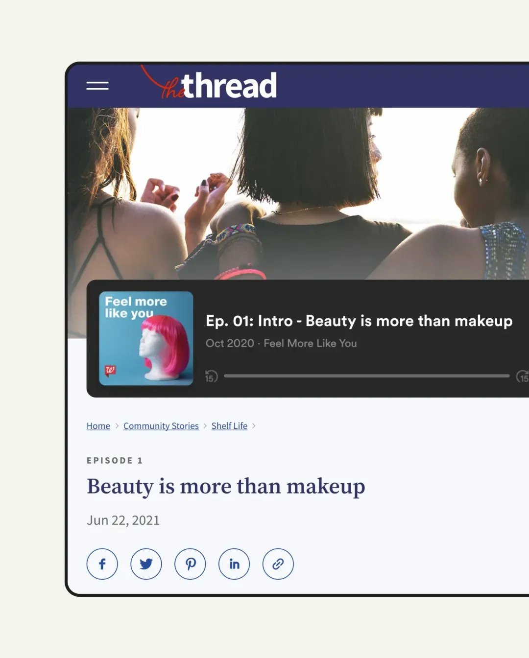 Editorial navigation design
