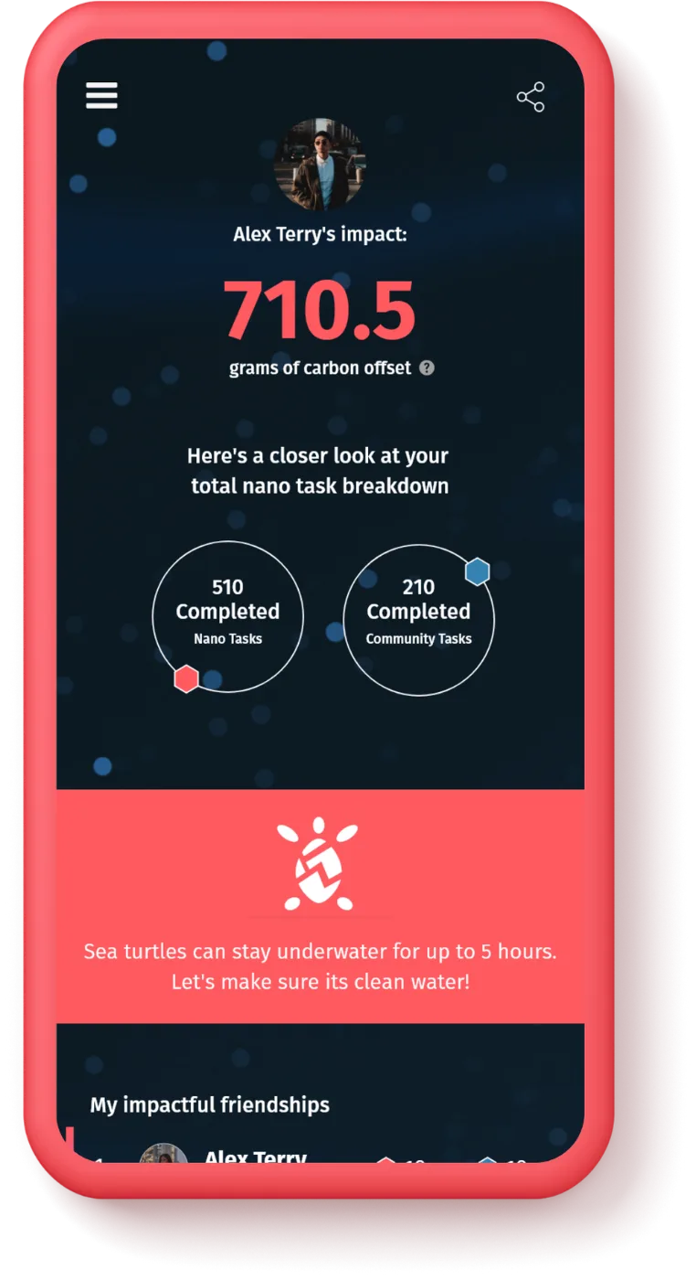 Nano app screen: rewards