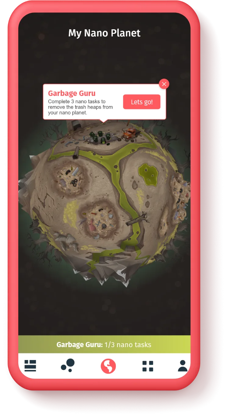 Nano app screen: profile