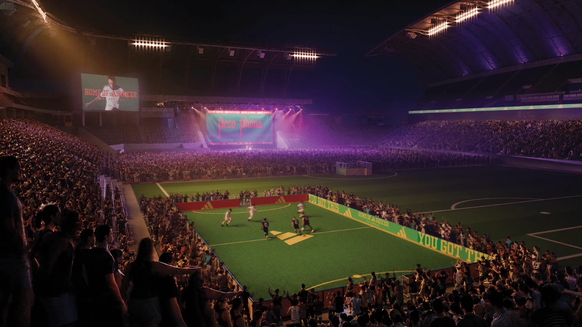 Adidas Home of Soccer activation space in Los Angeles for World Cup 2026