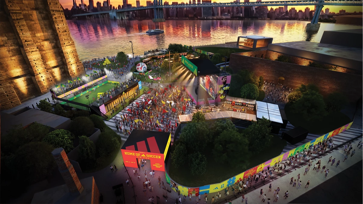 Adidas Home of Soccer hub at Brooklyn Bridge Park, New York