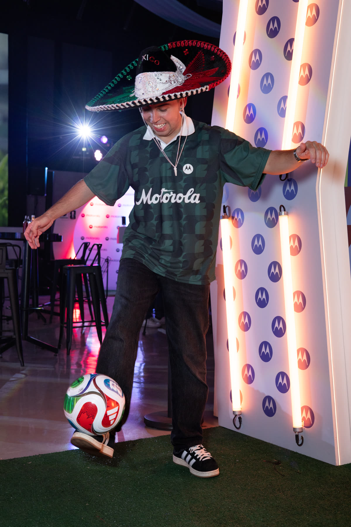 Motorola Club Moto fan space in Mexico City during the World Cup 2026 opening match